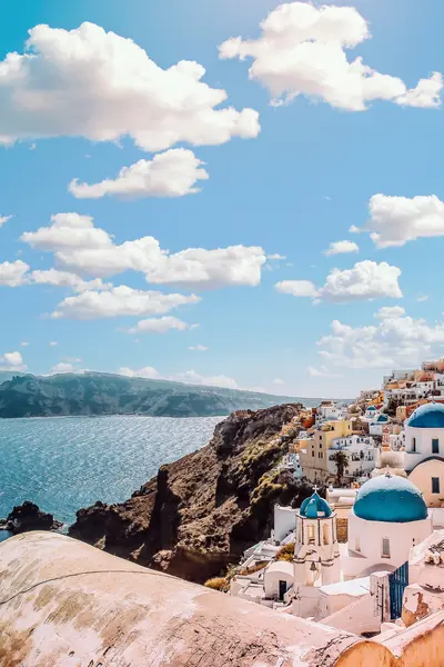 Santorini blue domes